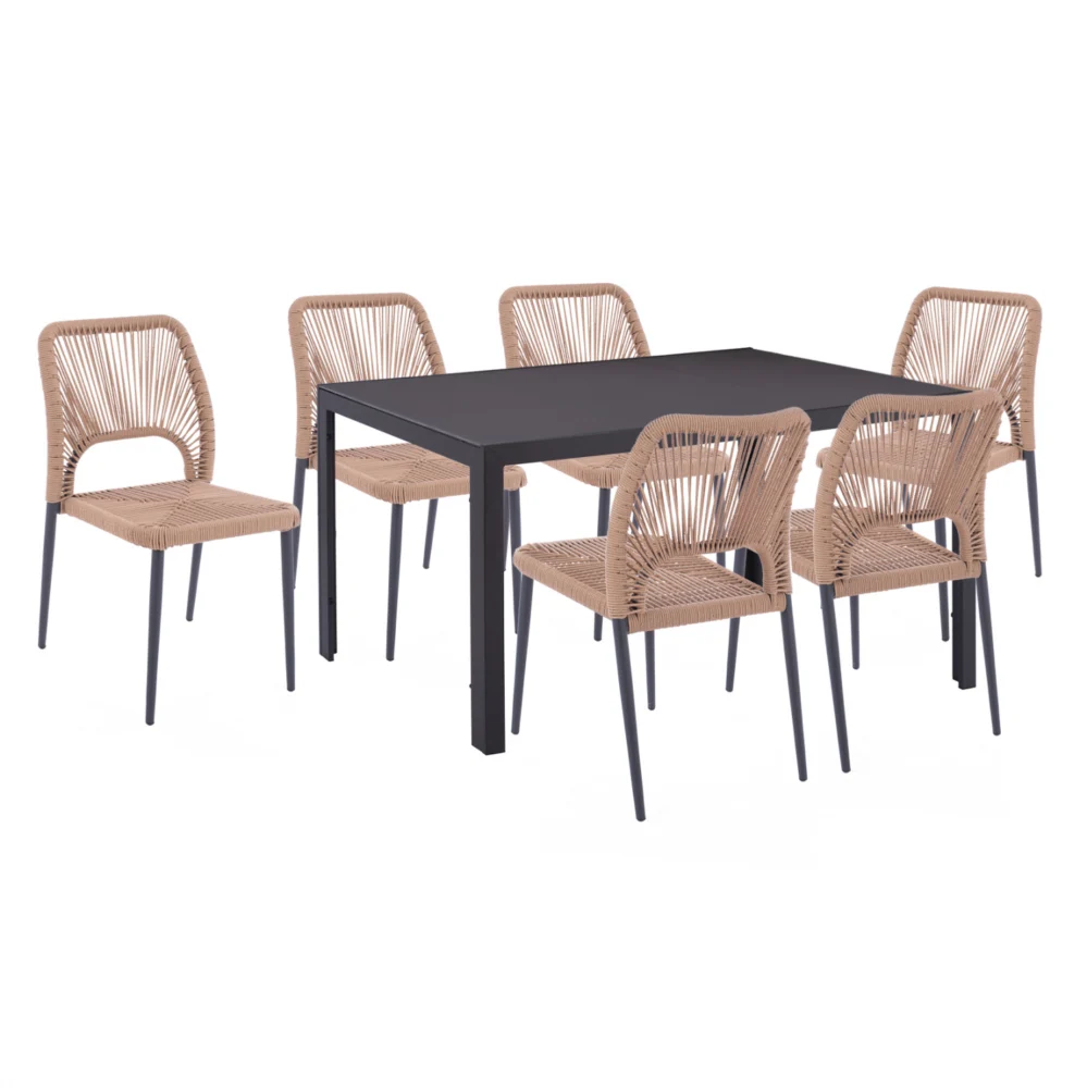 ΣΕΤ ΤΡΑΠΕΖΑΡΙΑΣ 7 ΤΜΧ ΤΡΑΠΕΖΙ ΓΚΡΙ 150X90 ΚΑΙ ΚΑΡΕΚΛΑ ΜΕ ΣΧΟΙΝΙ HM11526.01 ΣΕΤ ΤΡΑΠΕΖΑΡΙΑΣ 7 ΤΜΧ ΤΡΑΠΕΖΙ ΓΚΡΙ 150X90 ΚΑΙ ΚΑΡΕΚΛΑ ΜΕ ΣΧΟΙΝΙ HM11526.01 - Image 1