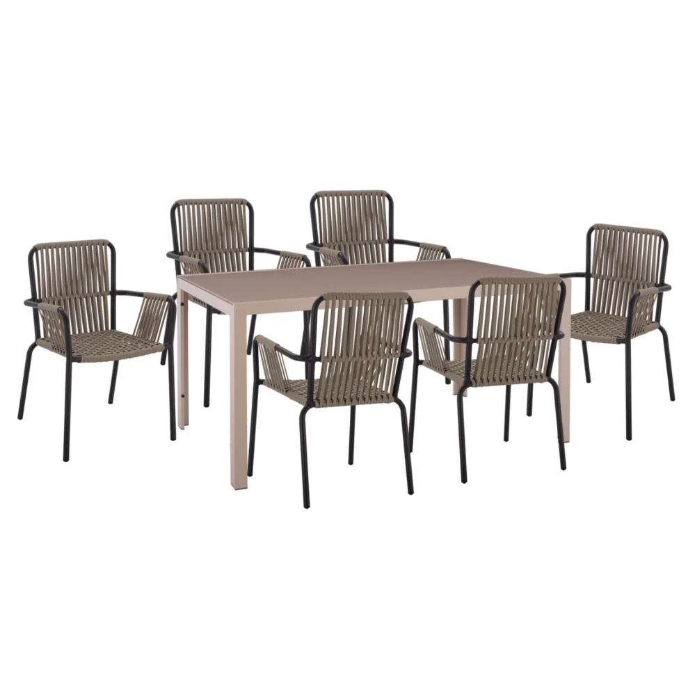 ΣΕΤ ΤΡΑΠΕΖΑΡΙΑ 7ΤΜΧ ΤΡΑΠΕΖΙ ΚΑΠΟΥΤΣΙΝΟ 150Χ90 & ΠΟΛΥΘΡΟΝΕΣ ΑΝΘΡΑΚΙ ΜΕ ΣΧΟΙΝΙ HM11501 ΣΕΤ ΤΡΑΠΕΖΑΡΙΑ 7ΤΜΧ ΤΡΑΠΕΖΙ ΚΑΠΟΥΤΣΙΝΟ 150Χ90 & ΠΟΛΥΘΡΟΝΕΣ ΑΝΘΡΑΚΙ ΜΕ ΣΧΟΙΝΙ HM11501 - Image 1