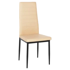 Σετ 4 τεμαχίων - ΚΑΡΕΚΛΑ ΤΡΑΠΕΖΑΡΙΑΣ LADY HM0037.25 ΑΝΟΙΧΤΟ ΚΡΕΜ PU ΣΚΕΛΕΤΟΣ ΜΑΥΡΟΣ ΜΕΤΑΛ. (K/D) 42x44x95Υεκ