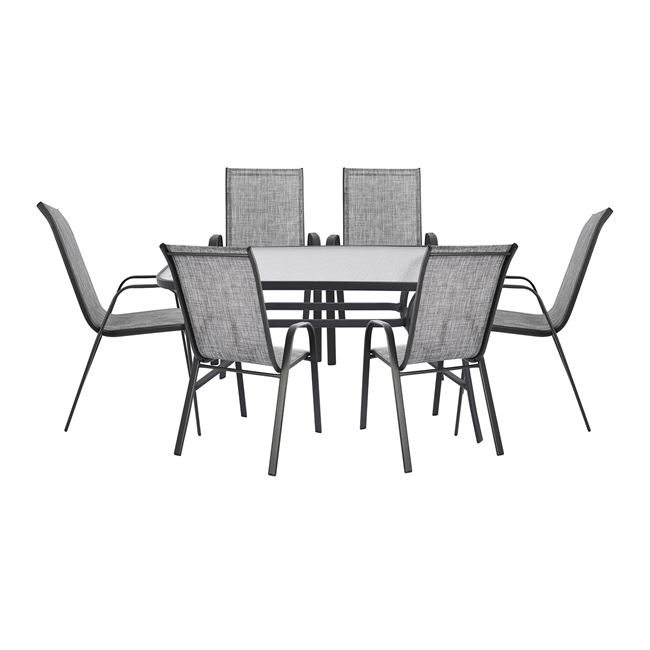 ΣΕΤ ΤΡΑΠΕΖΑΡΙΑΣ 7ΤΜΧ 140X80 BRUNO & 6TMX LEON ΠΟΛΥΘΡΟΝΑ ΓΚΡΙ ΣΕΤ ΤΡΑΠΕΖΑΡΙΑΣ 7ΤΜΧ 140X80 BRUNO & 6TMX LEON ΠΟΛΥΘΡΟΝΑ ΓΚΡΙ - Image 1