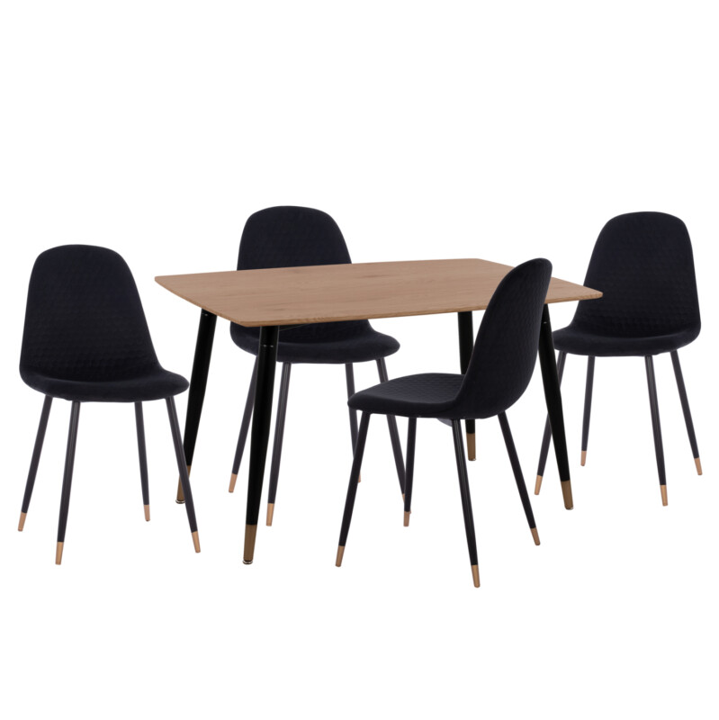 ΣΕΤ ΤΡΑΠΕΖΑΡΙΑΣ 5ΤΜΧ ALIZA HM11196.09 MDF TOP-ΒΕΛΟΥΔΟ & ΜΕΤΑΛΛΟ ΣΕ ΜΑΥΡΟ ΣΕΤ ΤΡΑΠΕΖΑΡΙΑΣ 5ΤΜΧ ALIZA HM11196.09 MDF TOP-ΒΕΛΟΥΔΟ & ΜΕΤΑΛΛΟ ΣΕ ΜΑΥΡΟ - Image 1