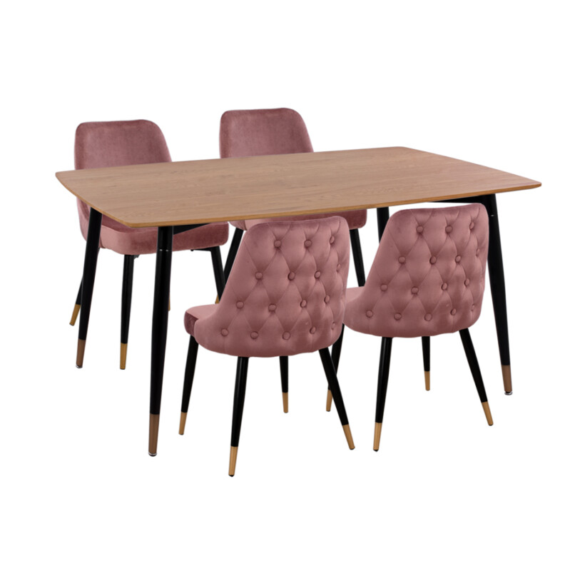 ΣΕΤ ΤΡΑΠΕΖΑΡΙΑΣ 5ΤΜΧ JOLIE HM11198.02 MDF TOP-ΒΕΛΟΥΔΟ ΣΑΠΙΟ ΜΗΛΟ & ΜΕΤΑΛΛΟ ΜΑΥΡΟ ΣΕΤ ΤΡΑΠΕΖΑΡΙΑΣ 5ΤΜΧ JOLIE HM11198.02 MDF TOP-ΒΕΛΟΥΔΟ ΣΑΠΙΟ ΜΗΛΟ & ΜΕΤΑΛΛΟ ΜΑΥΡΟ - Image 1