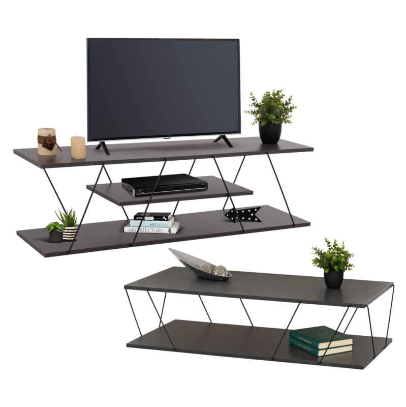 ΣΥΝΘΕΣΗ ΣΑΛΟΝΙΟΥ 2ΤΜΧ TARS HM11771.20 ΜΕΛΑΜΙΝΗ-ΜΕΤΑΛΛΟ ΓΚΡΙ-ΜΑΥΡΟ ΣΥΝΘΕΣΗ ΣΑΛΟΝΙΟΥ 2ΤΜΧ TARS HM11771.20 ΜΕΛΑΜΙΝΗ-ΜΕΤΑΛΛΟ ΓΚΡΙ-ΜΑΥΡΟ - Image 1