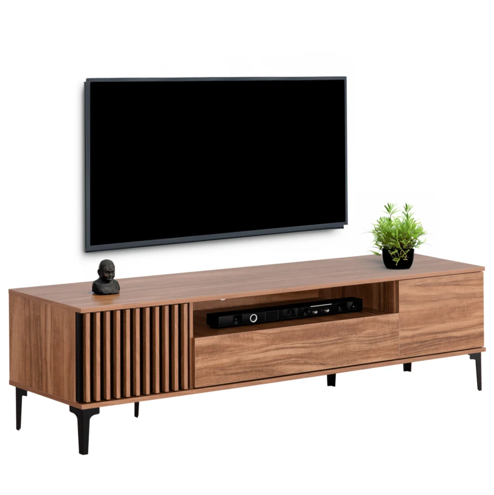 ΕΠΙΠΛΟ ΤΗΛΕΟΡΑΣΗΣ ΣΕΙΡΑ HARRY HM18008.01 ΜΕΛΑΜΙΝΗ ΦΥΣΙΚΟ ΞΥΛΟΥ-ΜΑΥΡΟ 200x40x47 ΕΠΙΠΛΟ ΤΗΛΕΟΡΑΣΗΣ ΣΕΙΡΑ HARRY HM18008.01 ΜΕΛΑΜΙΝΗ ΦΥΣΙΚΟ ΞΥΛΟΥ-ΜΑΥΡΟ 200x40x47,5Υεκ. - Image 1