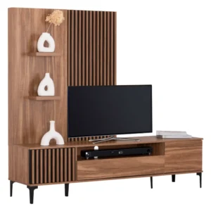 ΣΥΝΘΕΣΗ ΤΗΛΕΟΡΑΣΗΣ ΣΕΙΡΑ HARRY HM18010.01 ΜΕΛΑΜΙΝΗ ΦΥΣΙΚΟ-ΜΑΥΡΟ 205,5x40x167,5Υεκ