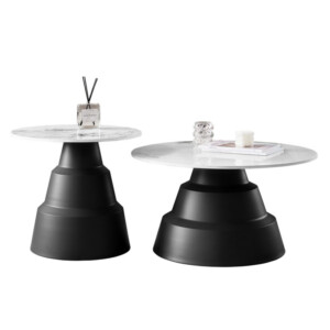 ΣΕΤ 2 ΤΡΑΠΕΖΙΑ ΣΑΛΟΝΙΟΥ LIDOX HM18306.02 SINTERED STONE TOP- SNOW WHITE ΧΡΩΜΑ Φ50 & Φ70