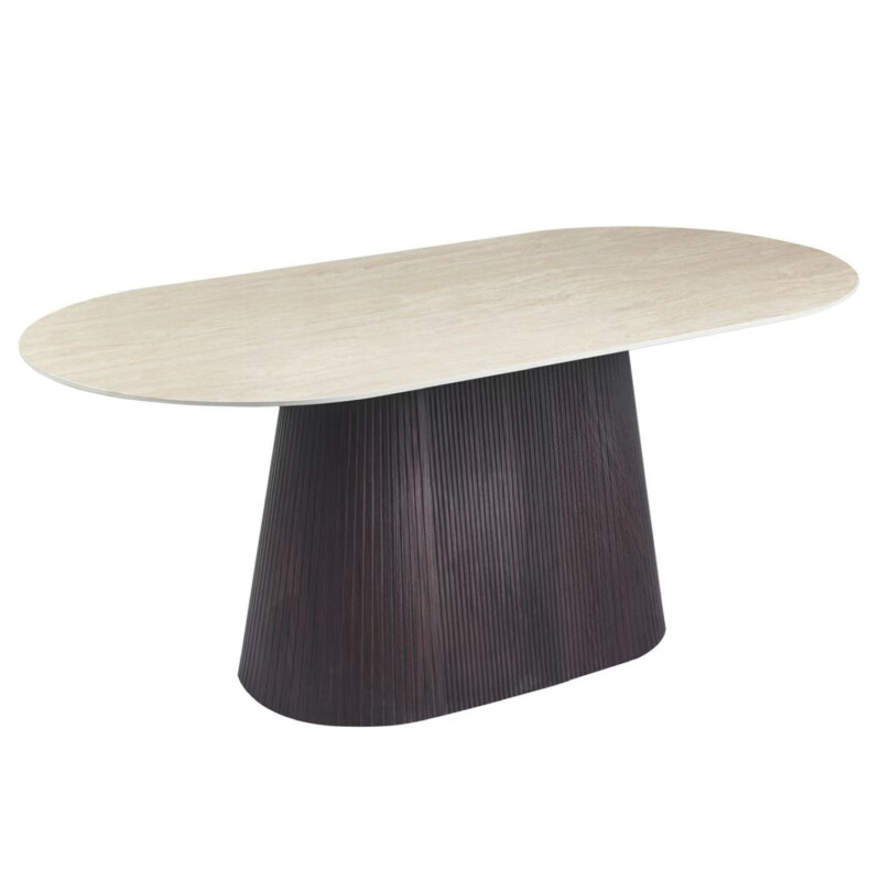 ΤΡΑΠΕΖΙ ΟΒΑΛ CATER HM18320 ΚΕΡΑΜΙΚΟ TOP ΟΨΗ ΤΡΑΒΕΡΤΙΝΑΣ-MDF ΒΑΣΗ 188x98x78Υεκ ΤΡΑΠΕΖΙ ΟΒΑΛ CATER HM18320 ΚΕΡΑΜΙΚΟ TOP ΟΨΗ ΤΡΑΒΕΡΤΙΝΑΣ-MDF ΒΑΣΗ 180x90x74Υεκ - Image 1