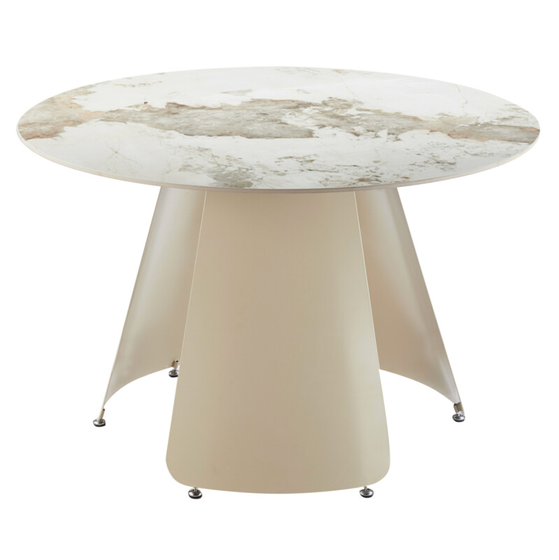 ΤΡΑΠΕΖΙ ΤΡΑΠΕΖΑΡΙΑΣ ΣΤΡΟΓΓΥΛΟ SEDAR HM18326 ΚΕΡΑΜΙΚΟ TOP--ΚΡΕΜ ΜΕΤΑΛ.ΠΟΔΙΑ Φ120x76Υ ΤΡΑΠΕΖΙ ΤΡΑΠΕΖΑΡΙΑΣ ΣΤΡΟΓΓΥΛΟ SEDAR HM18326 ΚΕΡΑΜΙΚΟ TOP--ΚΡΕΜ ΜΕΤΑΛ.ΠΟΔΙΑ Φ120x78Υ - Image 1