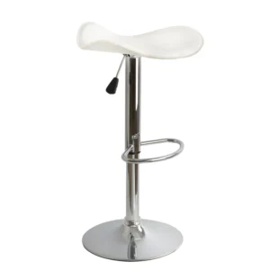 Σετ 2 τεμαχίων - ΣΚΑΜΠΩ ΜΠΑΡ GANNA HM201.02 ΛΕΥΚΟ ΤΕΧΝΟΔΕΡΜΑ ΜΕ ΑΜΟΡΤΙΣΕΡ 45χ45χ82