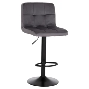 Σετ 2 τεμαχίων - ΣΚΑΜΠΟ ΜΠΑΡ ΠΕΡΙΣΤΡΕΦΟΜΕΝΟ DIANA HM202.41 ΓΚΡΙ ΒΕΛΟΥΔΟ--ΜΕΤΑΛΛΟ ΜΑΥΡΟ ΜΑΤ 44x52x109Υεκ