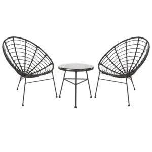 ΣΕΤ ΕΞΩΤΕΡΙΚΟΥ ΧΩΡΟΥ 3ΤΜΧ ALLEGRA HM21047.12 ΜΑΥΡΟ ΣΥΝΘ.RATTAN & ΜΕΤΑΛΛΟ