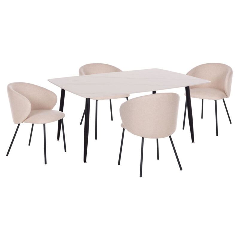 ΣΕΤ ΤΡΑΠΕΖΑΡΙΑΣ 5ΤΜΧ RAVEN HM21069.01 ΚΕΡΑΜΙΚΟ TOP ΛΕΥΚΟ ΜΑΡΜΑΡΟ & 4 ΚΑΡΕΚΛΕΣ ΣΕΤ ΤΡΑΠΕΖΑΡΙΑΣ 5ΤΜΧ RAVEN HM21069.01 ΚΕΡΑΜΙΚΟ TOP ΛΕΥΚΟ ΜΑΡΜΑΡΟ & 4 ΚΑΡΕΚΛΕΣ - Image 1