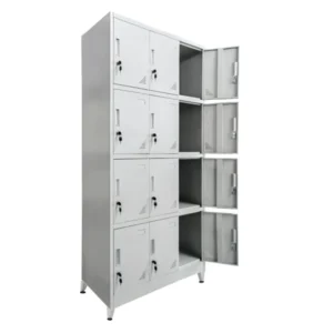 ΦΟΡΙΑΜΟΣ ΜΕΤΑΛΛΙΚΟΣ BEXLEY ΜΕ ΠΟΔΙΑ-12 ΝΤΟΥΛΑΠΙΑ HM21105.01 ΓΚΡΙ 90x40x195Υεκ.