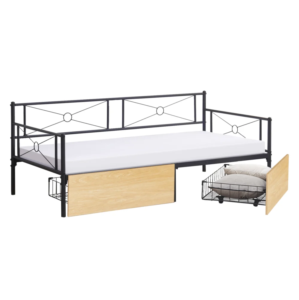 ΚΡΕΒΑΤΙ-ΚΑΝΑΠΕΣ BERNIE HM21120.02 ΜΑΥΡΟΣ ΜΕΤΑΛ.ΣΚΕΛΕΤΟΣ & 2 SONAMA ΣΥΡΤΑΡΙΑ-190x90εκ. ΚΡΕΒΑΤΙ-ΚΑΝΑΠΕΣ BERNIE HM21120.02 ΜΑΥΡΟΣ ΜΕΤΑΛ.ΣΚΕΛΕΤΟΣ & 2 SONAMA ΣΥΡΤΑΡΙΑ-190x90εκ. - Image 1