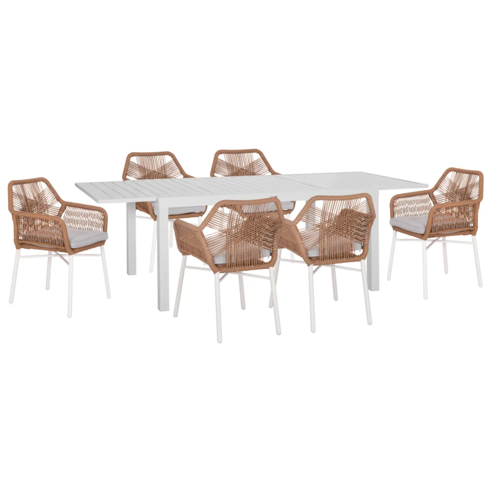 ΣΕΤ ΤΡΑΠΕΖΑΡΙΑΣ ΕΞ.ΧΩΡΟΥ 7ΤΜΧ KRUM HM21132 ΛΕΥΚΟ ΑΛΟΥΜΙΝΙΟ--P.E.TWISTED RATTAN ΣΕΤ ΤΡΑΠΕΖΑΡΙΑΣ ΕΞ.ΧΩΡΟΥ 7ΤΜΧ KRUM HM21132 ΛΕΥΚΟ ΑΛΟΥΜΙΝΙΟ--P.E.TWISTED RATTAN - Image 1