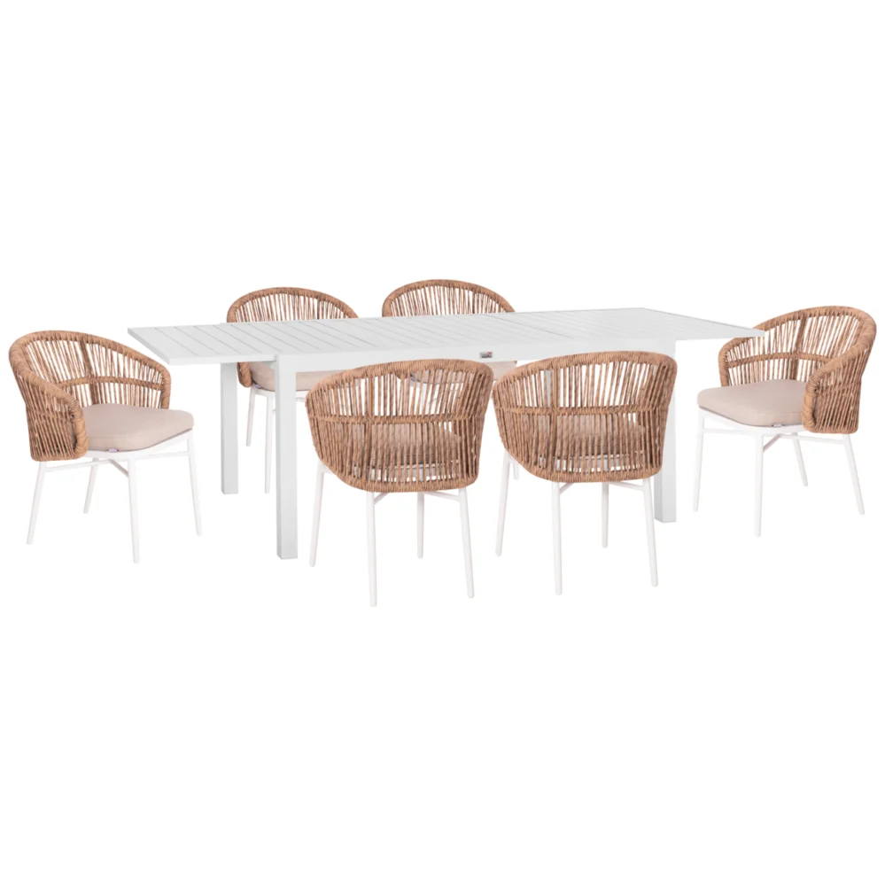 ΣΕΤ ΤΡΑΠΕΖΑΡΙΑΣ ΕΞ.ΧΩΡΟΥ 7ΤΜΧ KRUM HM21131.05 ΛΕΥΚΟ ΑΛΟΥΜΙΝΙΟ-P.E.RATTAN ΣΕΤ ΤΡΑΠΕΖΑΡΙΑΣ ΕΞ.ΧΩΡΟΥ 7ΤΜΧ KRUM HM21148 ΛΕΥΚΟ ΑΛΟΥΜΙΝΙΟ-P.E.RATTAN - Image 1