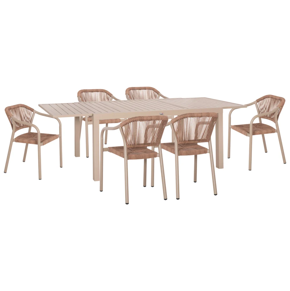 ΣΕΤ ΤΡΑΠΕΖΑΡΙΑΣ ΕΞ.ΧΩΡΟΥ 7ΤΜΧ KRUM HM21159 ΜΟΚΑ ΑΛΟΥΜΙΝΙΟ--P.E.RATTAN ΣΕΤ ΤΡΑΠΕΖΑΡΙΑΣ ΕΞ.ΧΩΡΟΥ 7ΤΜΧ KRUM HM21159 ΜΟΚΑ ΑΛΟΥΜΙΝΙΟ--P.E.RATTAN - Image 1