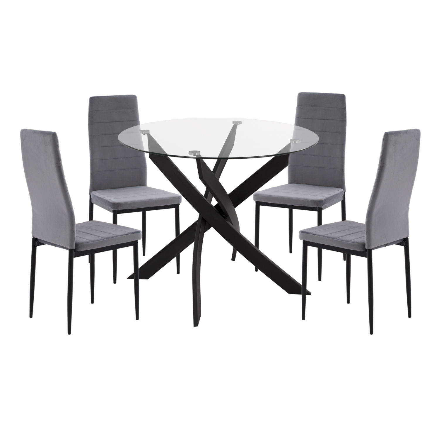 ΣΕΤ ΤΡΑΠΕΖΑΡΙΑΣ 5ΤΜΧ LADY HM21199.01 ΓΥΑΛΙ--ΜΕΤΑΛΛΟ ΣΕ ΜΑΥΡΟ & ΒΕΛΟΥΔΟ ΓΚΡΙ ΣΕΤ ΤΡΑΠΕΖΑΡΙΑΣ 5ΤΜΧ LADY HM21199.01 ΓΥΑΛΙ--ΜΕΤΑΛΛΟ ΣΕ ΜΑΥΡΟ & ΒΕΛΟΥΔΟ ΓΚΡΙ - Image 1