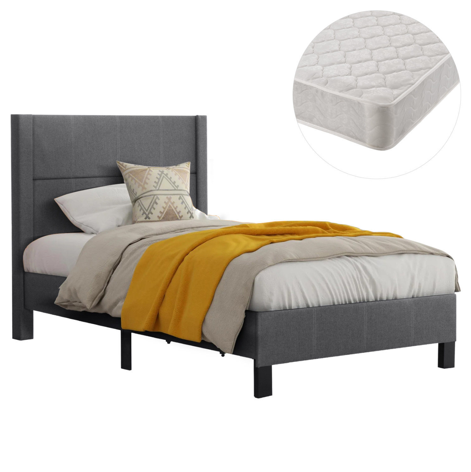 ΚΡΕΒΑΤΙ ΜΟΝΟ & ΣΤΡΩΜΑ TRILLOP HM21203.12 ΓΚΡΙ ΥΦΑΣΜΑ--ΓΙΑ 120x200εκ ΚΡΕΒΑΤΙ ΜΟΝΟ & ΣΤΡΩΜΑ TRILLOP HM21203.12 ΓΚΡΙ ΥΦΑΣΜΑ--ΓΙΑ 120x200εκ - Image 1