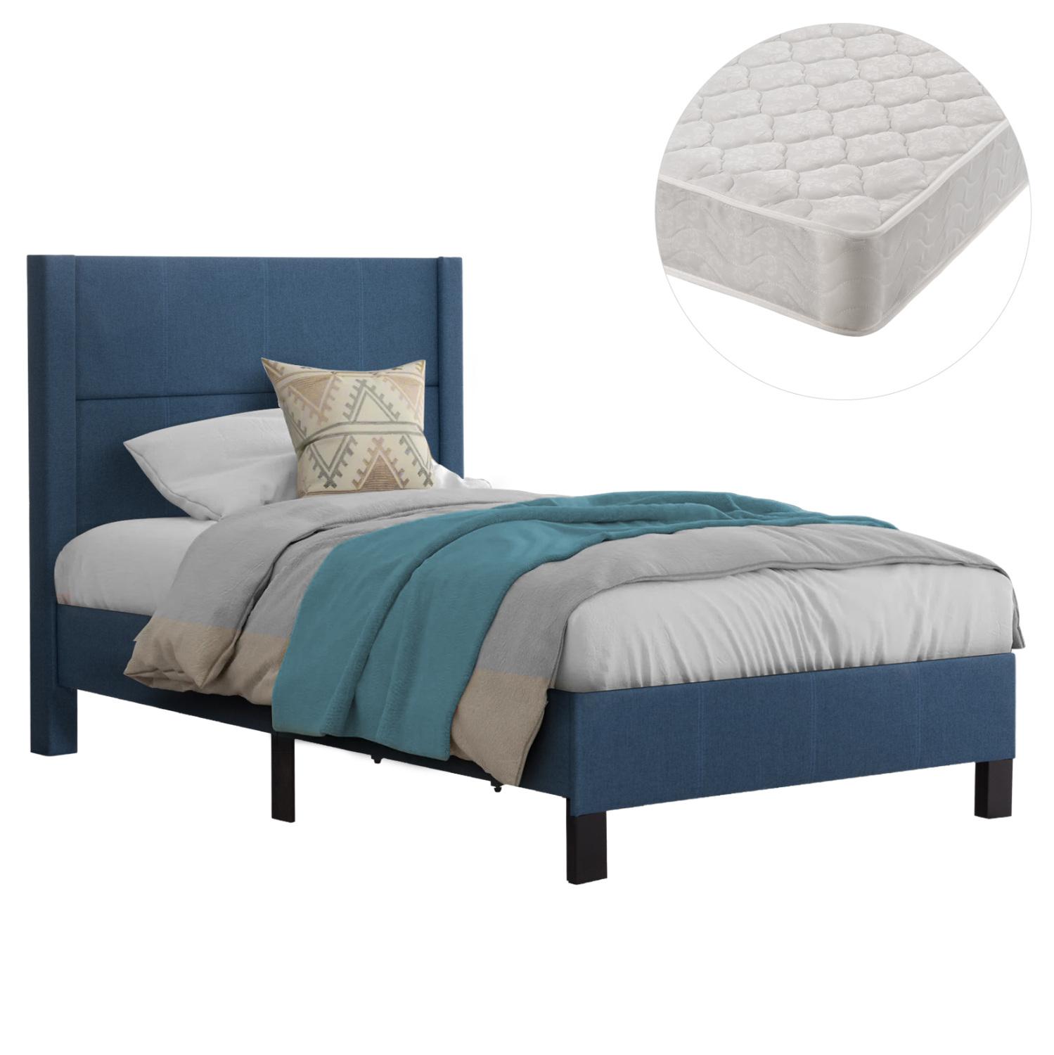 ΚΡΕΒΑΤΙ ΜΟΝΟ & ΣΤΡΩΜΑ TRILLOP HM21203.14 ΜΠΛΕ ΥΦΑΣΜΑ--ΓΙΑ 120x200εκ ΚΡΕΒΑΤΙ ΜΟΝΟ & ΣΤΡΩΜΑ TRILLOP HM21203.14 ΜΠΛΕ ΥΦΑΣΜΑ--ΓΙΑ 120x200εκ - Image 1