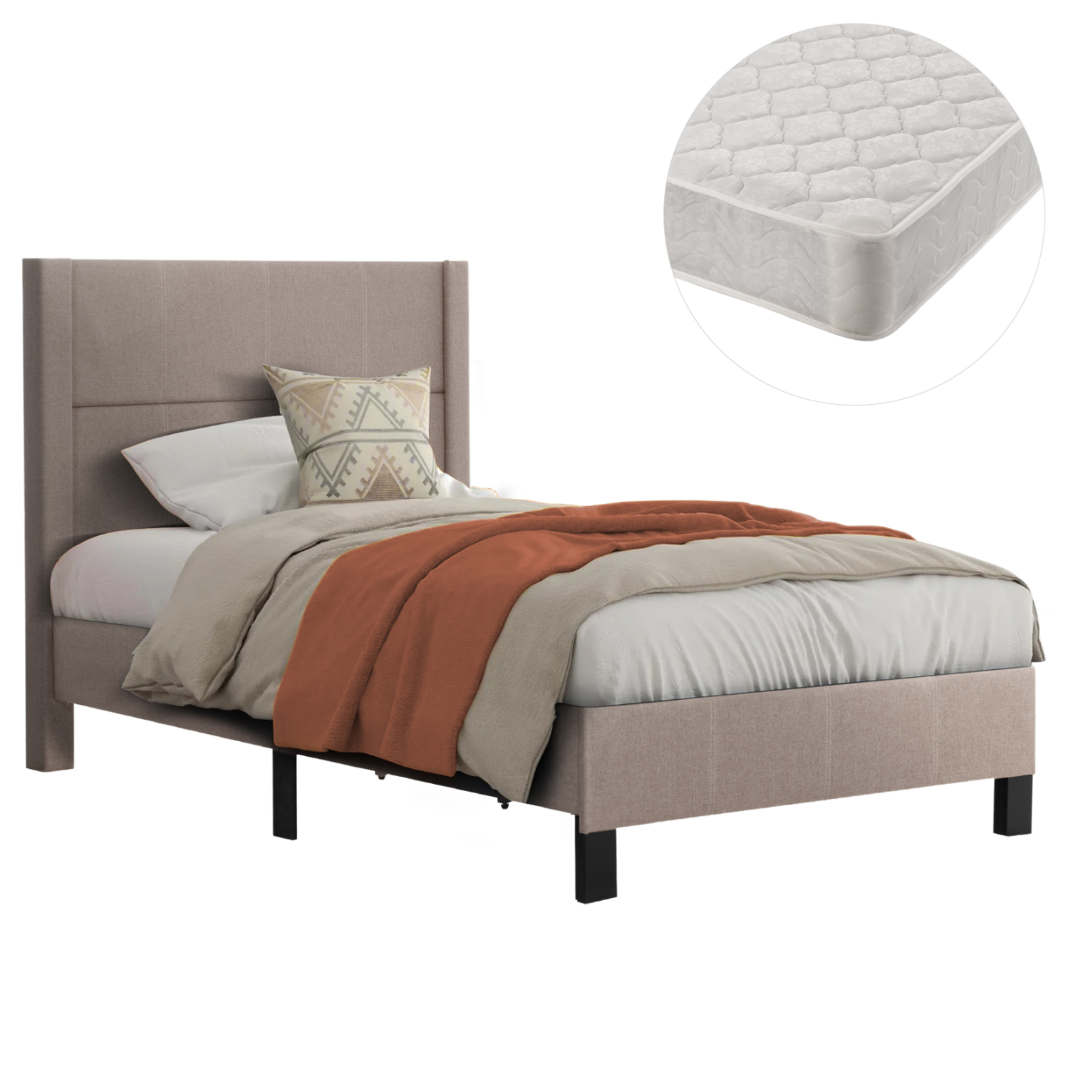 ΚΡΕΒΑΤΙ ΜΟΝΟ & ΣΤΡΩΜΑ TRILLOP HM21203.15 ΜΠΕΖ ΥΦΑΣΜΑ--ΓΙΑ 120x200εκ ΚΡΕΒΑΤΙ ΜΟΝΟ & ΣΤΡΩΜΑ TRILLOP HM21203.15 ΜΠΕΖ ΥΦΑΣΜΑ--ΓΙΑ 120x200εκ - Image 1