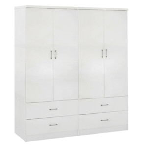 ΝΤΟΥΛΑΠΑ 4ΦΥΛΛΗ REINA ME 4 ΣΥΡΤΑΡΙΑ HM21258 ΜΕΛΑΜΙΝΗ ΣΕ ΛΕΥΚΟ 160x42,5x180,5Υεκ