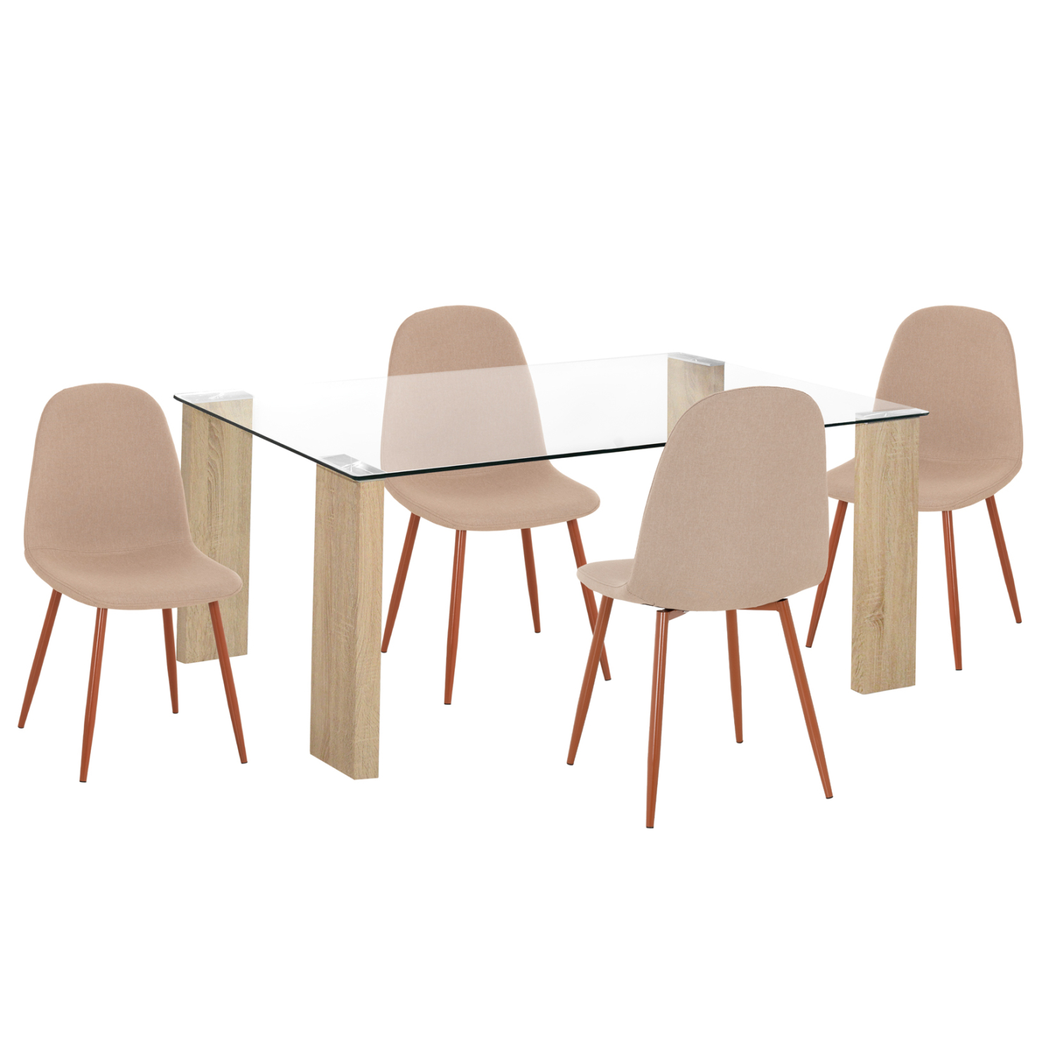 ΣΕΤ ΤΡΑΠΕΖΑΡΙΑΣ 5ΤΜΧ LEOMOR HM21270.01 ΤΡΑΠΕΖΙ & 4 ΚΑΡΕΚΛΕΣ - ΜΠΕΖ ΥΦΑΣΜΑ ΣΕΤ ΤΡΑΠΕΖΑΡΙΑΣ 5ΤΜΧ LEOMOR HM21270.01 ΤΡΑΠΕΖΙ & 4 ΚΑΡΕΚΛΕΣ - ΜΠΕΖ ΥΦΑΣΜΑ - Image 1