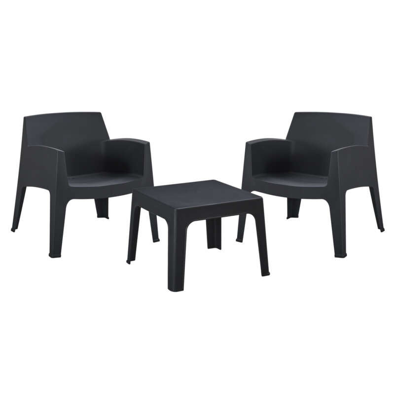 ΣΕΤ LOUNGE 3ΤΜΧ SLEEK HM21274.02 ΜΑΥΡΟ ΠΟΛΥΠΡΟΠΥΛΕΝΙΟ ΣΕΤ LOUNGE 3ΤΜΧ SLEEK HM21274.02 ΜΑΥΡΟ ΠΟΛΥΠΡΟΠΥΛΕΝΙΟ - Image 1
