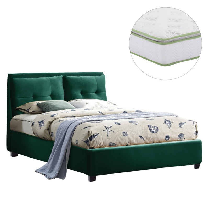 ΚΡΕΒΑΤΙ ΜΕ ΣΤΡΩΜΑ BILLIE HM21284.06 ΚΥΠΑΡΙΣΣΙ ΒΕΛΟΥΔΟ--ΓΙΑ 160x200εκ ΚΡΕΒΑΤΙ ΜΕ ΣΤΡΩΜΑ BILLIE HM21284.06 ΚΥΠΑΡΙΣΣΙ ΒΕΛΟΥΔΟ--ΓΙΑ 160x200εκ - Image 1