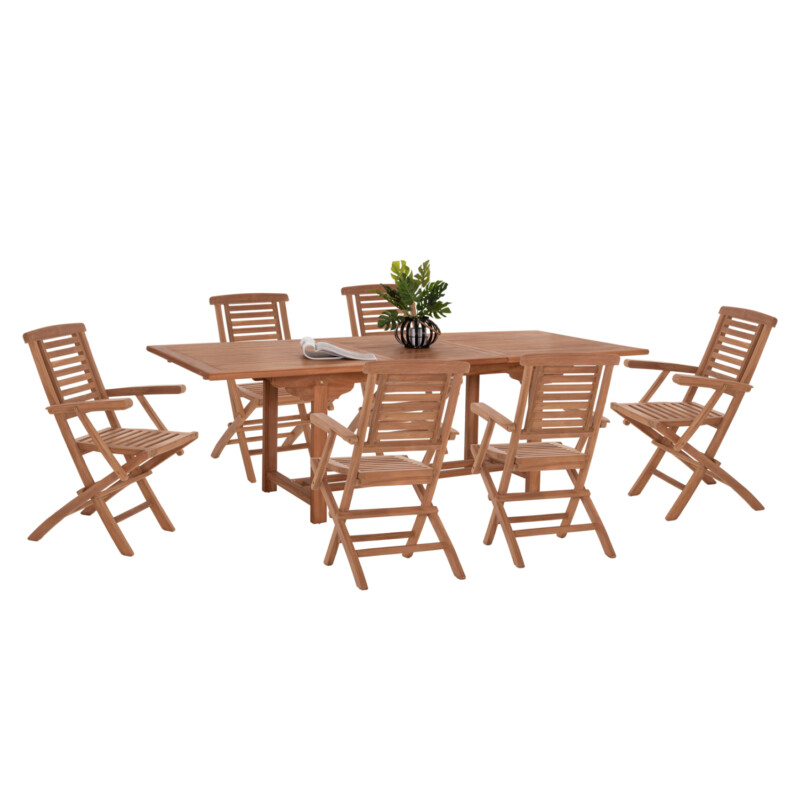 ΣΕΤ ΤΡΑΠΕΖΑΡΙΑΣ CRANDER HM21288 ΤΡΑΠΕΖΙ & 6 ΠΟΛΥΘΡΟΝΕΣ ΠΤΥΣΣΟΜΕΝΕΣ-ΤΕΑΚ ΣΕΤ ΤΡΑΠΕΖΑΡΙΑΣ CRANDER HM21288 ΤΡΑΠΕΖΙ & 6 ΠΟΛΥΘΡΟΝΕΣ ΠΤΥΣΣΟΜΕΝΕΣ-ΤΕΑΚ - Image 1