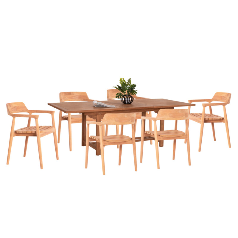 ΣΕΤ ΤΡΑΠΕΖΑΡΙΑΣ FREM HM21291 ΤΡΑΠΕΖΙ & 6 ΠΟΛΥΘΡΟΝΕΣ---ΤΕΑΚ ΞΥΛΟ ΣΕΤ ΤΡΑΠΕΖΑΡΙΑΣ FREM HM21291 ΤΡΑΠΕΖΙ & 6 ΠΟΛΥΘΡΟΝΕΣ---ΤΕΑΚ ΞΥΛΟ - Image 1