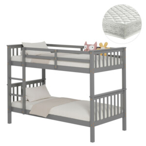 ΚΟΥΚΕΤΑ ΠΑΙΔΙΚΗ ΜΕ 2 ΣΤΡΩΜΑΤΑ LANTAI HM21307.02 ΞΥΛΟ ΠΕΥΚΟΥ ΓΚΡΙ--ΣΤΡΩΜΑΤΑ 90x190εκ