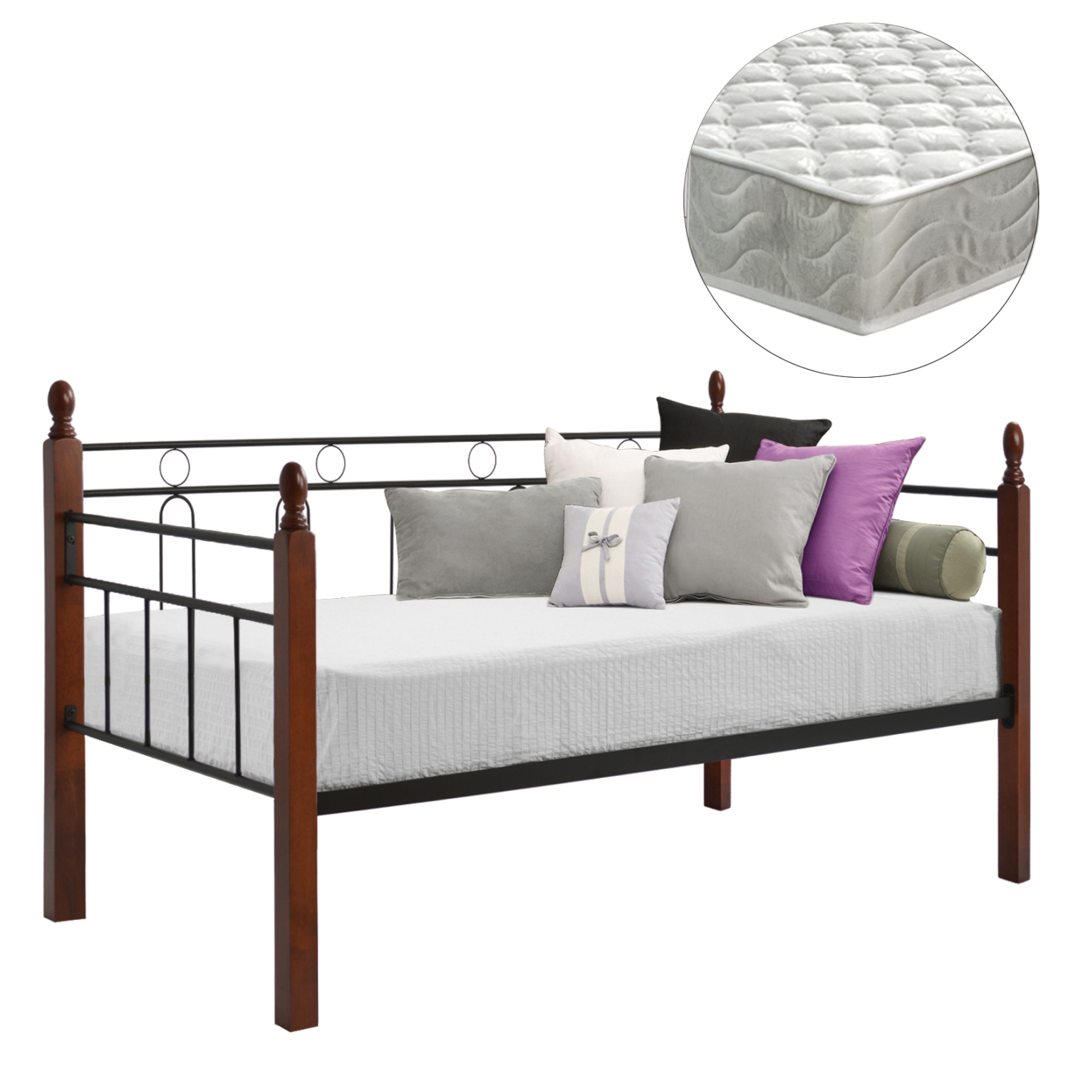 ΚΑΝΑΠΕΣ ΚΡΕΒΑΤΙ ΜΕ ΣΤΡΩΜΑ REVEN HM21329 ΜΕΤΑΛΛΟ & ΞΥΛΟ ΣΕ DIRTY OAK--ΣΤΡΩΜΑ 90Χ190εκ ΚΑΝΑΠΕΣ ΚΡΕΒΑΤΙ ΜΕ ΣΤΡΩΜΑ REVEN HM21329 ΜΕΤΑΛΛΟ & ΞΥΛΟ ΣΕ DIRTY OAK--ΣΤΡΩΜΑ 90Χ190εκ - Image 1