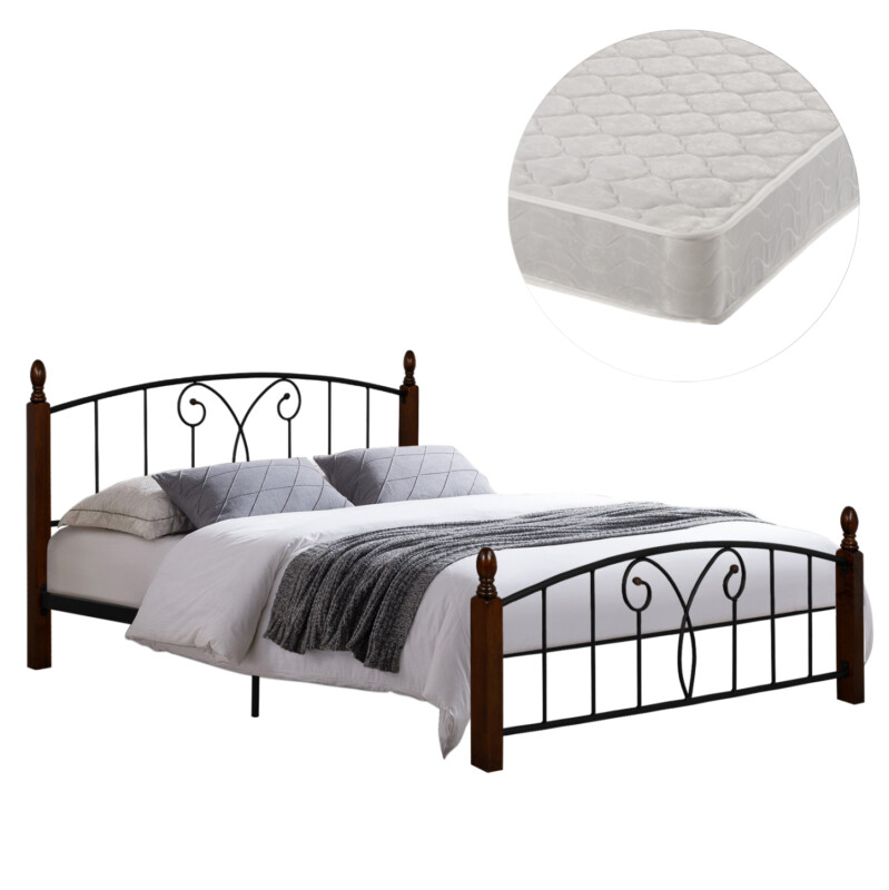 ΚΡΕΒΑΤΙ ΔΙΠΛΟ & ΣΤΡΩΜΑ SUZIE HM21332 ΜΕΤΑΛΛΟ & ΞΥΛΟ ΣΕ ΚΑΡΥΔΙ--ΣΤΡΩΜΑ 150x200εκ ΚΡΕΒΑΤΙ ΔΙΠΛΟ & ΣΤΡΩΜΑ SUZIE HM21332 ΜΕΤΑΛΛΟ & ΞΥΛΟ ΣΕ ΚΑΡΥΔΙ--ΣΤΡΩΜΑ 150x200εκ - Image 1