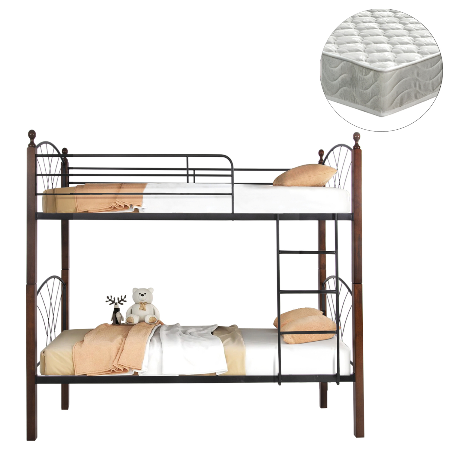 ΚΟΥΚΕΤΑ ΜΕ ΣΤΡΩΜΑΤΑ STOREY HM21334 ΜΕΤΑΛΛΟ & ΞΥΛΟ RUBBERWOOD--ΓΙΑ ΣΤΡΩΜΑΤΑ 90x190εκ. ΚΟΥΚΕΤΑ ΜΕ ΣΤΡΩΜΑΤΑ STOREY HM21334 ΜΕΤΑΛΛΟ & ΞΥΛΟ RUBBERWOOD--ΓΙΑ ΣΤΡΩΜΑΤΑ 90x190εκ. - Image 1