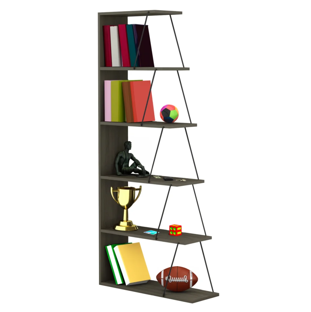 ΒΙΒΛΙΟΘΗΚΗ ΜΙΝΙ TARS HM2241.13 OLIVE GREY ME ΜΑΥΡΕΣ ΒΕΡΓΕΣ 65x22-24x146Υεκ. ΒΙΒΛΙΟΘΗΚΗ ΜΙΝΙ TARS HM2241.13 OLIVE GREY ME ΜΑΥΡΕΣ ΒΕΡΓΕΣ 65x22-24x146Υεκ. - Image 1