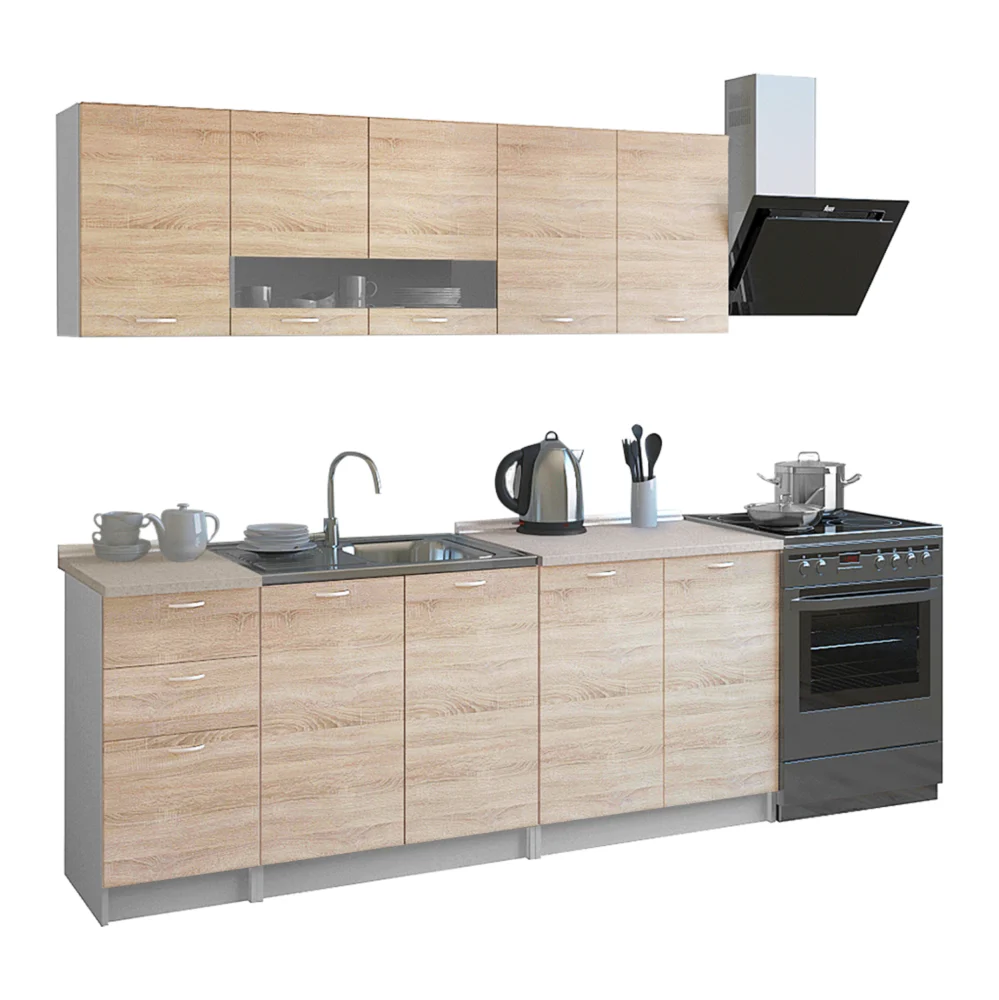 ΣΥΝΘΕΣΗ ΚΟΥΖΙΝΑΣ BENTLEE ΜΕΛΑΜΙΝΗ ΜΕ ΠΑΓΚΟ SONAMA-ΛΕΥΚΟ HM2443 200x46-29 ΣΥΝΘΕΣΗ ΚΟΥΖΙΝΑΣ BENTLEE ΜΕΛΑΜΙΝΗ ΜΕ ΠΑΓΚΟ SONAMA-ΛΕΥΚΟ HM2443 200x46-29,2 εκ. - Image 1