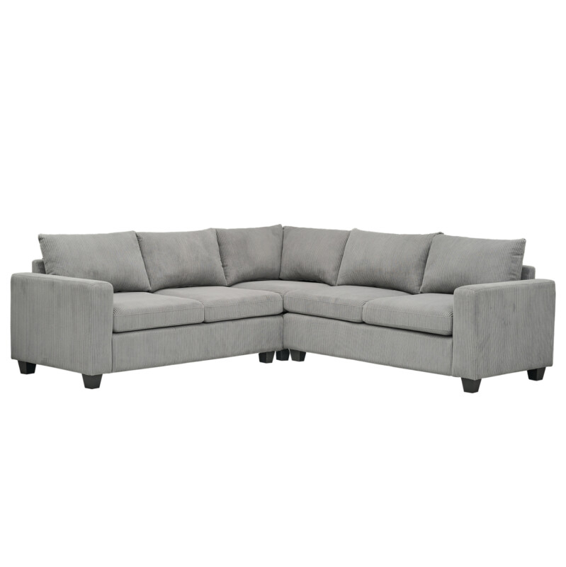 ΓΩΝΙΑΚΟΣ ΚΑΝΑΠΕΣ CALDER HM3286.01 ΓΚΡΙ ΥΦΑΣΜΑ 254x254x90x91Υεκ.