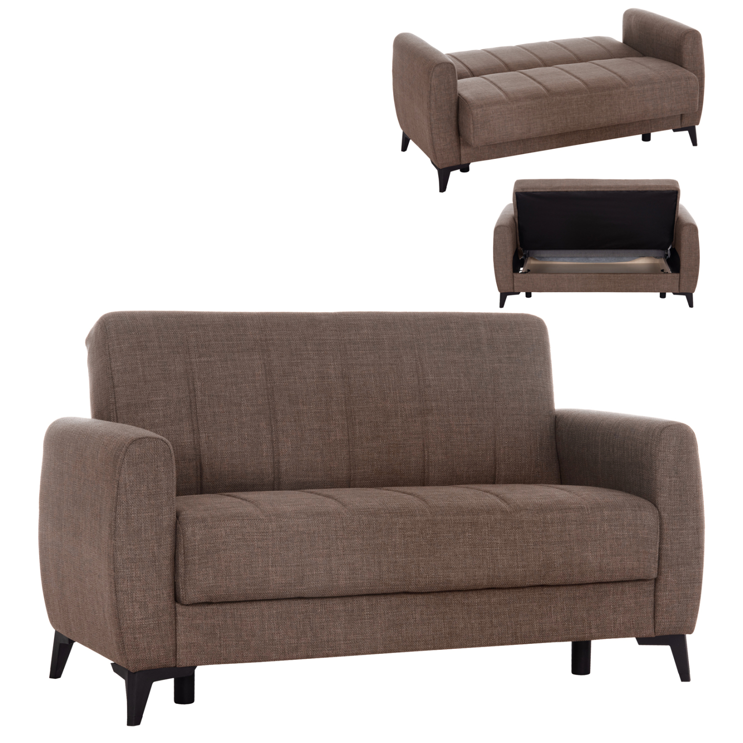 ΚΑΝΑΠΕΣ ΚΡΕΒΑΤΙ ΜΕ ΑΠΟΘ.ΧΩΡΟ ΔΙΘΕΣΙΟΣ NIKKO HM3293.02 ΚΑΦΕ ΥΦΑΣΜΑ 144x75x84Υεκ. ΚΑΝΑΠΕΣ ΚΡΕΒΑΤΙ ΜΕ ΑΠΟΘ.ΧΩΡΟ ΔΙΘΕΣΙΟΣ NIKKO HM3293.02 ΚΑΦΕ ΥΦΑΣΜΑ 144x75x84Υεκ. - Image 1