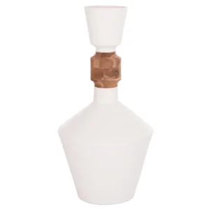 ΔΙΑΚΟΣΜΗΤΙΚΟ ΒΑΖΟ ΔΑΠΕΔΟΥ NEBULA HM4661.02 FIBER CEMENT ΛΕΥΚΟ--ΞΥΛΟ ΤΕΑΚ Φ60x115Υεκ.