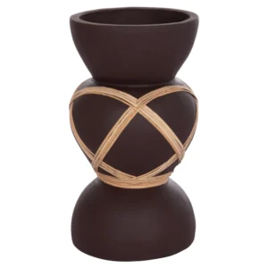 ΔΙΑΚΟΣΜΗΤΙΚΟ ΒΑΖΟ ΔΑΠΕΔΟΥ MAYNARD HM4672.07S TERRACOTTA ΣΟΚΟΛΑΤΙ-RATTAN Φ27.5x50Υεκ