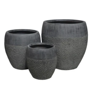 ΣΕΤ 3ΤΜΧ ΓΛΑΣΤΡΕΣ ΣΕΙΡΑ GARDENER HM4725 FIBERCLAY-ΣΕ ΣΚΟΥΡΟ CEMENT ΧΡΩΜΑ Φ55x54Υεκ
