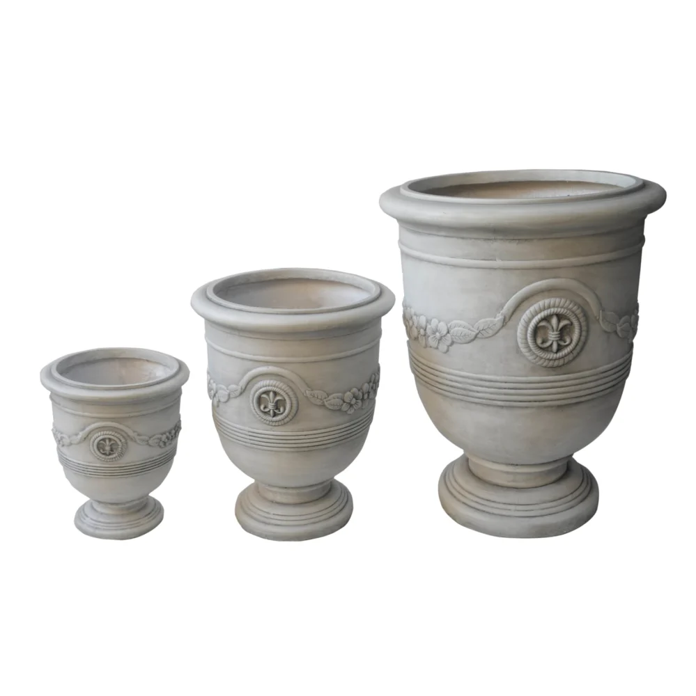 ΣΕΤ 3ΤΜΧ ΓΛΑΣΤΡΕΣ ΜΕ ΑΝΑΓΛΥΦΟ GARDENER HM4729 FIBERCLAY-ΣΕ ΥΠΟΛΕΥΚΟ Φ57.5x72.5Υεκ ΣΕΤ 3ΤΜΧ ΓΛΑΣΤΡΕΣ ΜΕ ΑΝΑΓΛΥΦΟ GARDENER HM4729 FIBERCLAY-ΣΕ ΥΠΟΛΕΥΚΟ Φ58x72.5Υεκ - Image 1