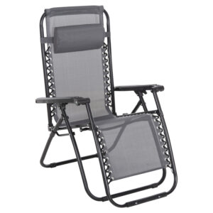 Σετ 2 τεμαχίων - ΠΟΛΥΘΡΟΝΑ RELAX COMPANION HM5095.11 ΓΚΡΙ TEXTILENE-ΜΑΥΡΟ ΜΕΤΑΛΛΟ 67x145x110Υεκ.