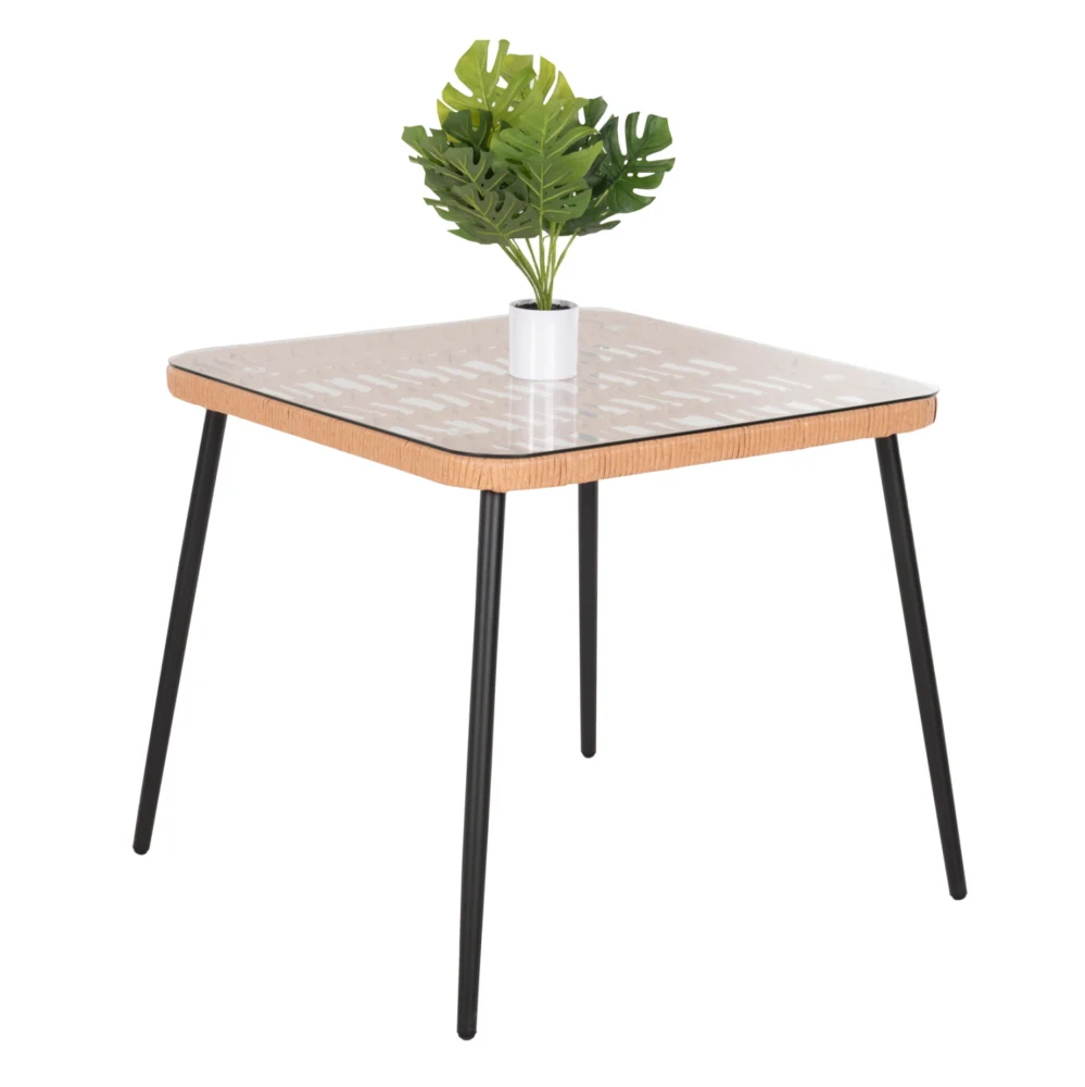 ΤΡΑΠΕΖΙ ΤΕΤΡΑΓΩΝΟ ALLEGRA HM5536.11 ΜΕΤΑΛ.ΜΑΥΡΟ-P.E. RATTAN ΦΥΣΙΚΟ 79 ΤΡΑΠΕΖΙ ΤΕΤΡΑΓΩΝΟ ALLEGRA HM5536.11 ΜΕΤΑΛ.ΜΑΥΡΟ-P.E. RATTAN ΦΥΣΙΚΟ 79,5x79,5x72,5Υεκ - Image 1