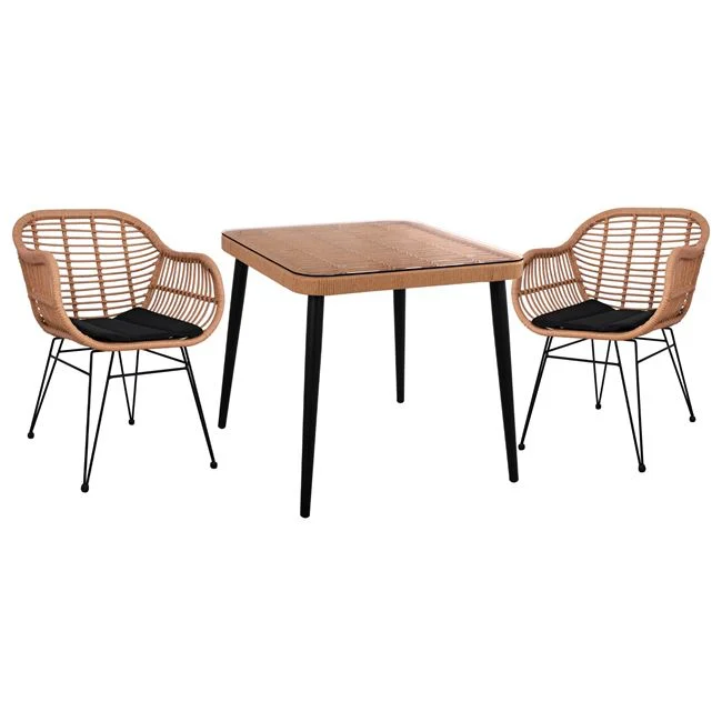 ΣΕΤ 3ΤΜΧ ALLEGRA WICKER ΜΕ ΤΡΑΠΕΖΙ 80X80Χ78Υ ΜΠΕΖ & ΜΑΥΡΟ ΧΡΩΜΑ HM10483 ΣΕΤ 3ΤΜΧ ALLEGRA WICKER ΜΕ ΤΡΑΠΕΖΙ 80X80Χ78Υ ΜΠΕΖ & ΜΑΥΡΟ ΧΡΩΜΑ HM10483 - Image 1