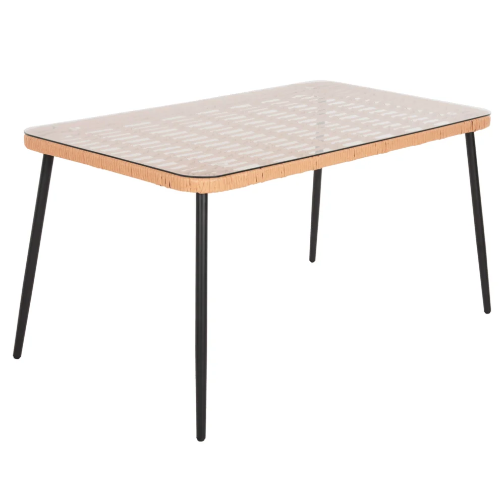 ΤΡΑΠΕΖΙ ΟΡΘΟΓΩΝΙΟ ALLEGRA HM5537.11 ΜΕΤΑΛ.ΜΑΥΡΟ-P.E. RATTAN ΦΥΣΙΚΟ 139 ΤΡΑΠΕΖΙ ΟΡΘΟΓΩΝΙΟ ALLEGRA HM5537.11 ΜΕΤΑΛ.ΜΑΥΡΟ-P.E. RATTAN ΦΥΣΙΚΟ 139,5x79,5x73Υεκ. - Image 1