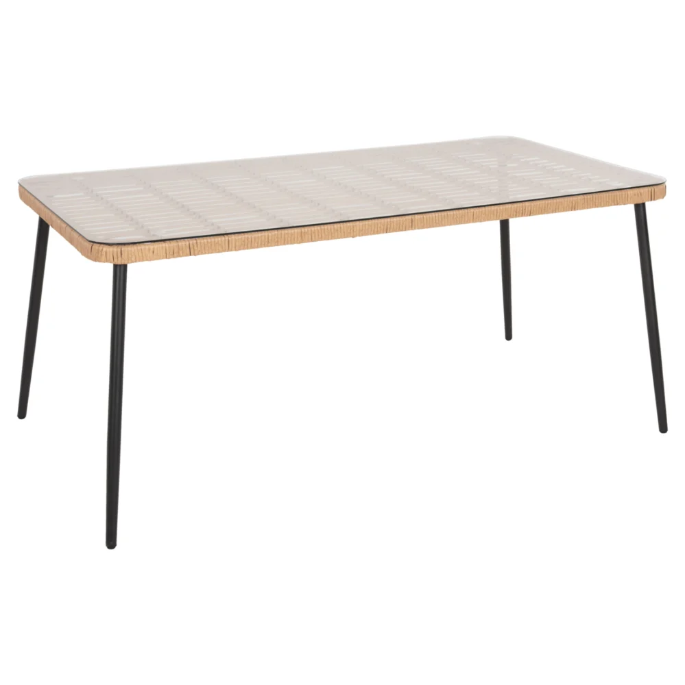 ΤΡΑΠΕΖΙ ΟΡΘΟΓΩΝΙΟ ALLEGRA HM5538.11 ΜΕΤΑΛ.ΜΑΥΡΟ-P.E. RATTAN ΦΥΣΙΚΟ 159 ΤΡΑΠΕΖΙ ΟΡΘΟΓΩΝΙΟ ALLEGRA HM5538.11 ΜΕΤΑΛ.ΜΑΥΡΟ-P.E. RATTAN ΦΥΣΙΚΟ 159,5x89,5x72Υεκ. - Image 1