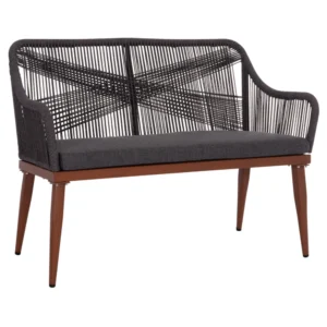 ΚΑΝΑΠΕΣ 2ΘΕΣΙΟΣ MYRTIA HM5550.11 AΛΟΥΜΙΝΙΟ ΚΑΦΕ--ΑΝΘΡΑΚΙ P.E. ΣΧΟΙΝΙ 123x61x90Υεκ