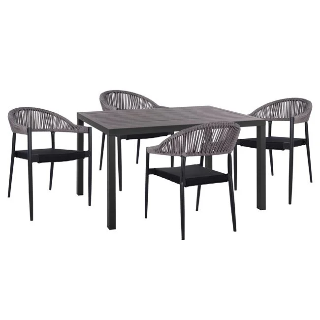 ΣΕΤ 5 ΤΜΧ ΑΛΟΥΜΙΝΙΟΥ ΜΕ ΤΡΑΠΕΖΙ 140Χ80Χ75 ΣΕΤ 5 ΤΜΧ ΑΛΟΥΜΙΝΙΟΥ ΜΕ ΤΡΑΠΕΖΙ 140Χ80Χ75,5Υ ΑΝΘΡΑΚΙ HM10519 - Image 1